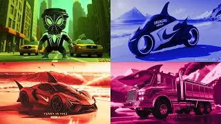 🔥 GREEN SPIDER 🆚 BLUE ORCA BIKE 🆚 RED SHARK CAR 🆚 PINK SHARK TRUCKCRAZY BRAINROT | Tiles Hop EDM