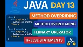 Java Day 13 | Method Overloading & Overriding, Ternary Operator, If-Else Statements Explained