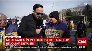 Mihai Gâdea, în mijlocul protestatarilor revoltați de tăieri