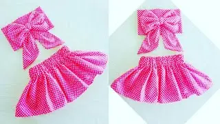 DIY Minnie Mouse Skirt And Top Easy And Beautiful Baby Skirt And Top Tutorial / 1 year baby skirt
