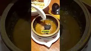 Reheating soup with hot stone #japan