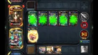 Deck Heroes. Crazy Guild Battle where Alchemist wipes whole board in one turn.