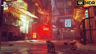 STRAY (PS5) Chapter 4: The Slums Walkthrough (4K HDR)