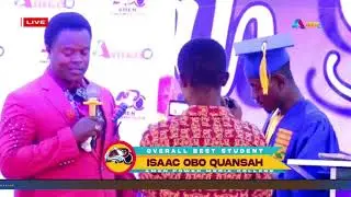Prophet Agya Dan Challenge Rev.Obofour  giving &cent;8000 to Overall Best Students @ Amen Media College.