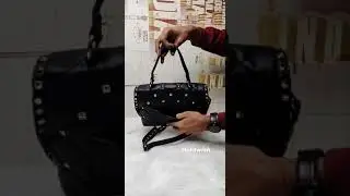 Black Studded Hand Bag