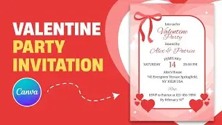 How to Design a Valentine Party Invitation Using Canva | Canva Invitation Tutorial