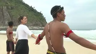 Copacabana beach hug on World Ocean Day