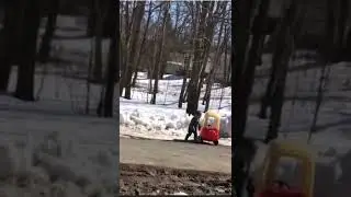 When your son car get stuck in the snow and he called it a piece of shit  #shorts #kids #funny