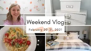 Laundry Room Updates, TikTok Feta Pasta, & A Cricut Project | Weekend Vlog Feb. 20-21