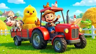 Cute Baby Monkey Fixes the Tractor & Finds a Giant Crocodile | Funny Farm Cartoon 🐒🚜🐊