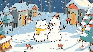 Snowy Day with Snowman ⛄❄️ | Cute Jazzy Hip-Hop Lo-Fi for Study & Relax