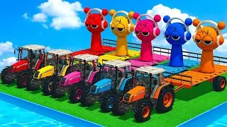 LOAD AND TRANSPORT SPRUNKI WITH FENDT TRACTORS - Farming Simulator 25 🌈