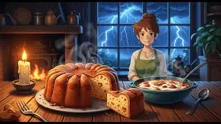 Cozy Rainy Day Cooking 🌧️ Baking Apple Cake & Stew  Ghibli Inspired ASMR Story for Sleep