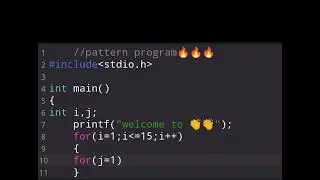 pattern program |how to print 🐷in c program using nested for loop.