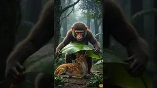 Monkey, Elephant, And Deer Animals Ki story in hindi🦌🐒🦣 #newshort #ai #filterchallenge #viralshorts