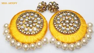 DIY Yellow Chandbali Silk Thread Earrings By MISS. ARTOFY
