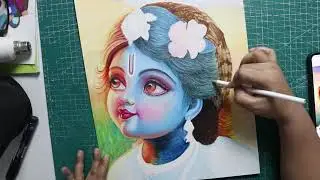 Create a Divine Balkrishna Portrait | Prismacolor Pencil & Gel Pen Techniques