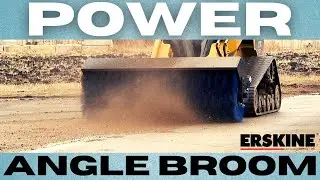 Power Angle Broom for skid steer cleaning parking lot