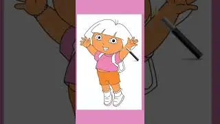Let's colour DORA🌸 #drawing #art #coloring #kids #dora #colors #Kidszone #shorts