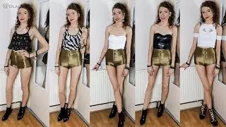 How To Style Gold Disco Shorts / Hot Pants Shiny Lookbook OOTW OOTD