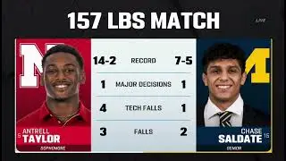Antrell Taylor Nebraska Husker Wrestling vs Chase Saldate Michigan 157 1/24/25 #wrestling #huskers