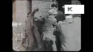 1910s Men Fighting on the Street, Punch Up, Brawling