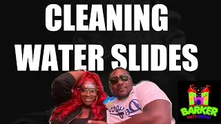 Cleaning and loading our water slide