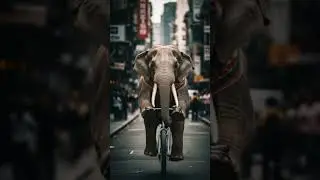 elephant riding bicycle #ai#ronaldo #DreamScreenAI