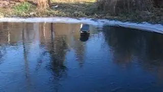 Monster Mash and & skateboard ghost ride over frozen pond
