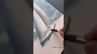 Sailboat with watercolor #shorts