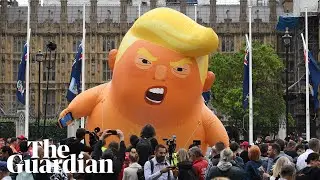 The moment Trump baby blimp lifts off outside parliament