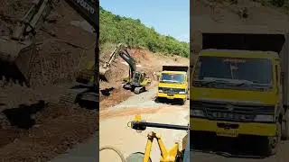 Volvo excavator EC210D drain cutting mitti  loading road work #azam#shots #viral