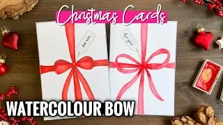 How to Paint a Watercolour Bow for Christmas Cards