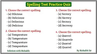 Spelling Test | English Spelling practice | Correct Spelling | Correct spelling of words in english