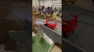 RC dump truck and a RARE RC grader at Cabin Fever Expo