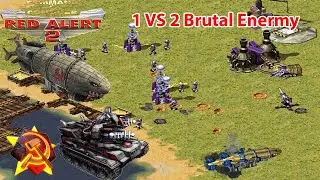 Red Alert 2 Battlezone Scortched Earth Map 1 vs 2 Brutal Enermy Russia vs Random Superweapon