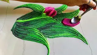 #1210 Innovative flowers pot rangoli || satisfying video || Sand art
