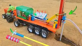 DIY Tractor mini Borewell Drilling Machine|Hydraulic Powered |Submersible Water Pump|Science Projecj