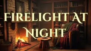 Living Room Hearth at Night | Cozy Witch Cottage Firelight Ambience