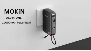 MOKiN 3-in-1 Power Bank : 65W Wall Charger & 10,000mAh Power Bank | MOPB0101