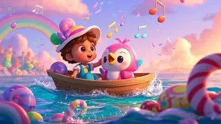 Row Row Through the Candy Sea | Sweet Adventure Rhyme for Kids | Nursery Rhymes & Songs for Children