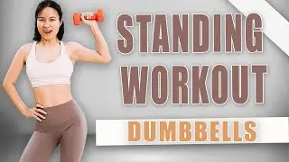 10 min STANDING ARM WORKOUT | With Dumbbells | Upper Body | No Pushups!