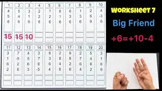 Finger Abacus Math Worksheet 7 / Big Friend +6 Worksheet #fingermath #abacus