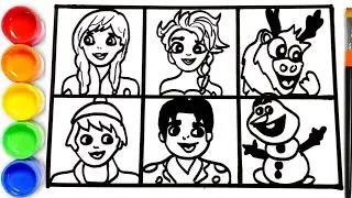 How to draw Frozen Characters | Drawing and Coloring Frozen Characters | Frozen Coloring Pages