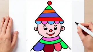 Joker Face Drawing for Kids | Easy Joker Drawing with Beautiful Colors | Step by Step