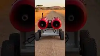 Sleeping Lions Panic As Jet Cart Blasts Massive Smoke Cloud
