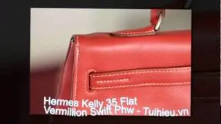 Hermes Kelly 35 Flat Vermillion Swift Phw - Tuihieu.com