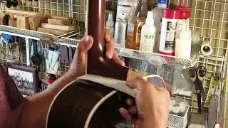 Aligning neck heel for neck reset on Martin D-41