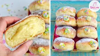 Ricetta di Carnevale: Bomboloni alla crema (al forno o fritti) Meglio del bar | UnicornsEatCookies