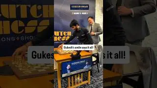 World Champion Gukesh's First win in Clutch Chess: Champions Showdown #chess #gukesh #hikaru #shorts